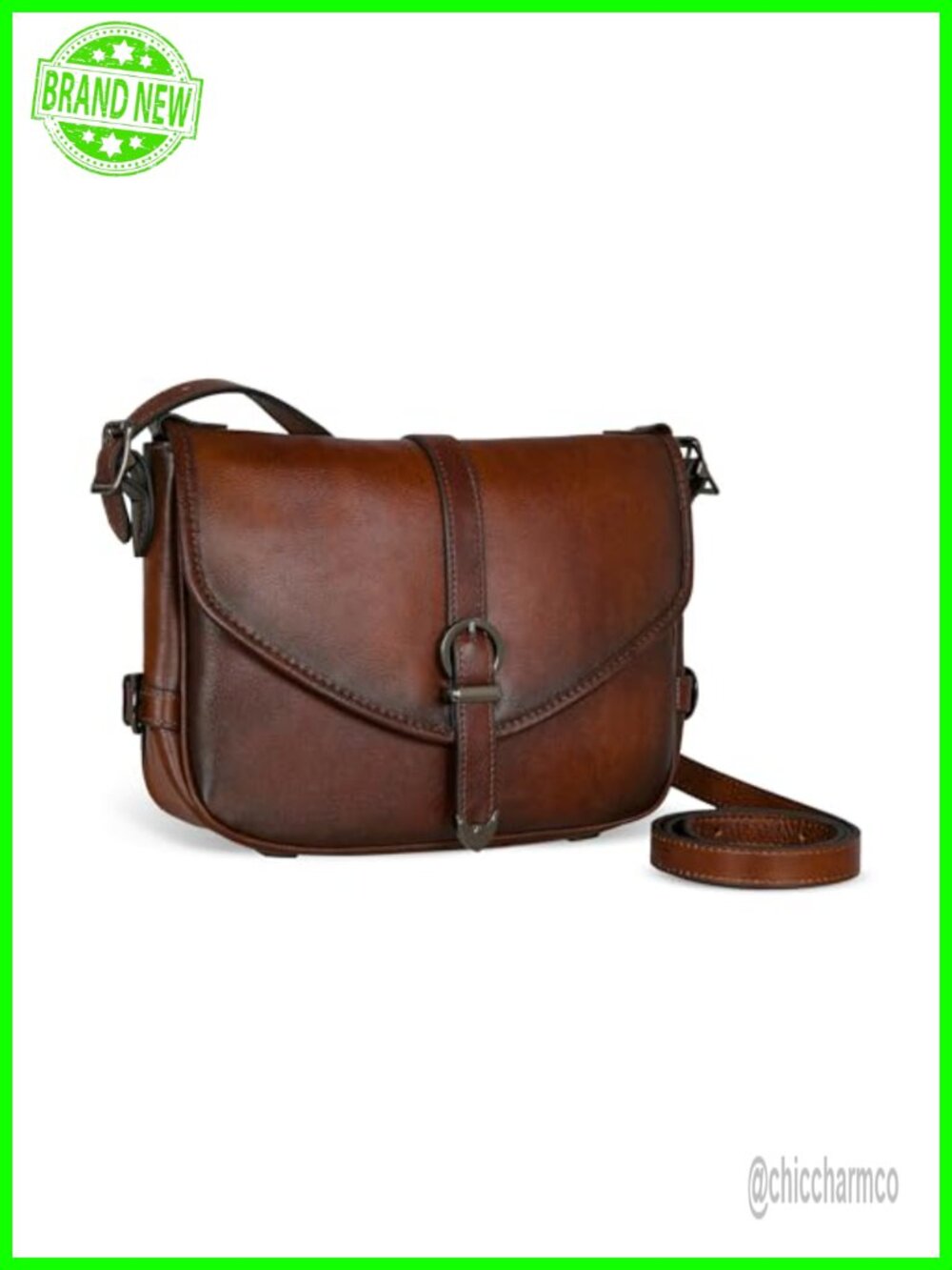 Genuine Leather Crossbody Bag Satchel Shoulder Purse Adjustable Strap Women